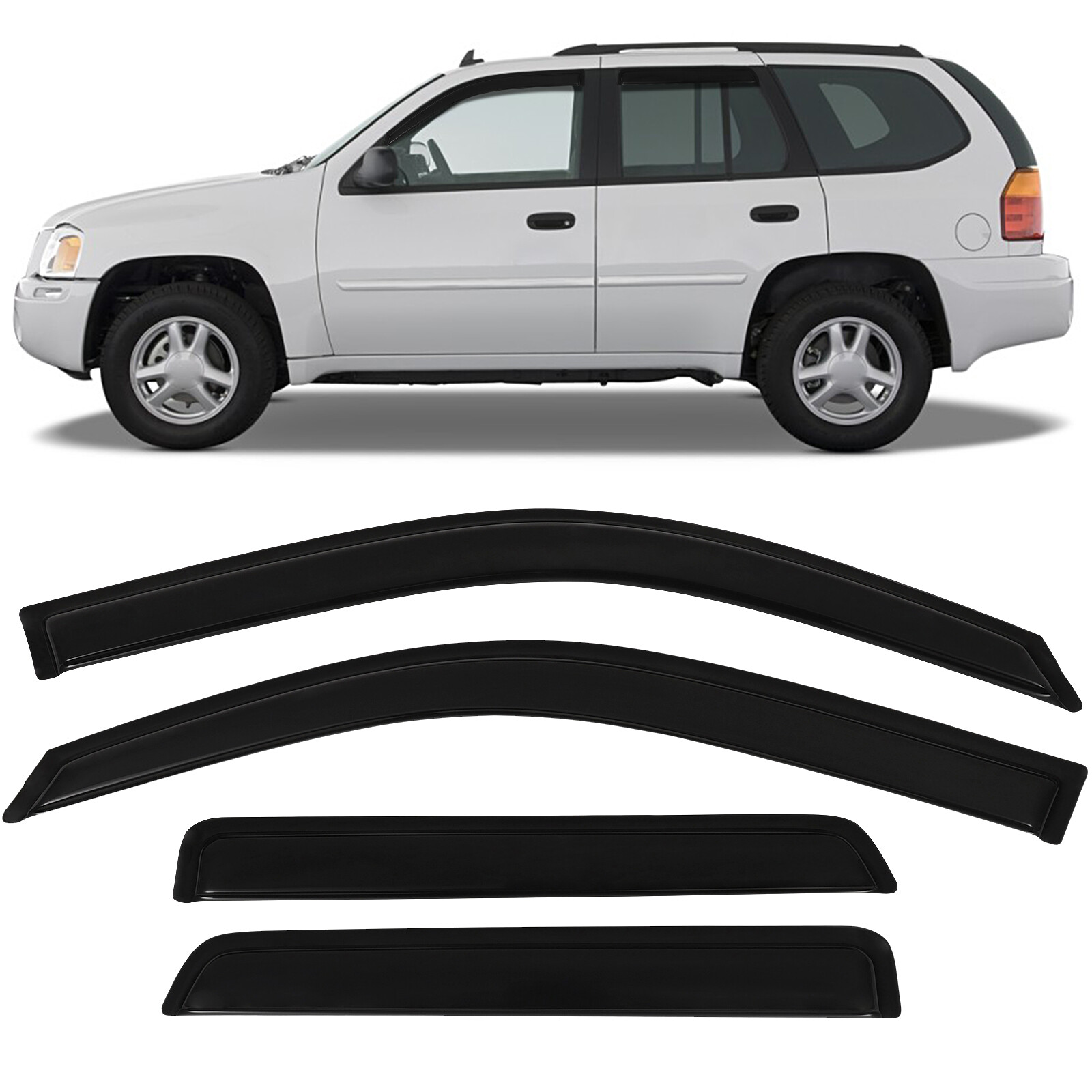 ✅Guard Outside Mount Tape-On Window Visors For 02-09 Chevy Trailblazer/GMC Envoy