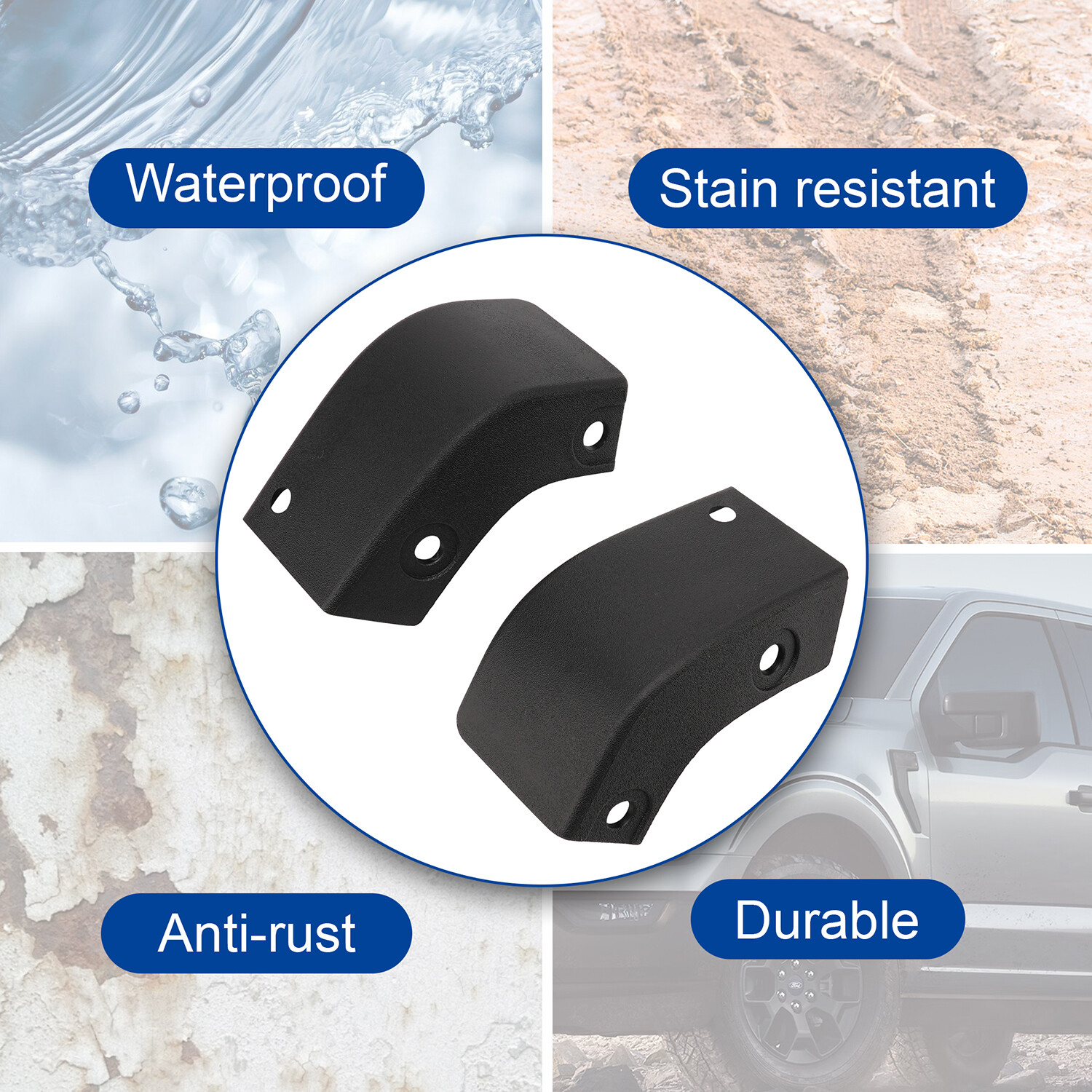 Stone Rock Guard Rear Trim Molding Kit M-9929-F15 For 2021-2023 F-150 LH/RH Side