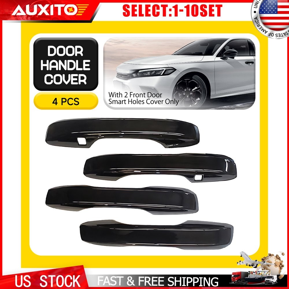 Fit Honda Civic 11th Gen 2022-2025 Gloss Black Door Handle Covers Trim Set 4-40X