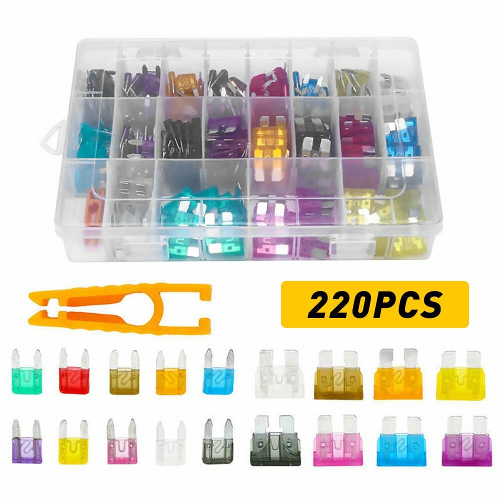 220Pc Car Blade Assortment Fuse Assorted Set for Truck Kit Automotive USA
