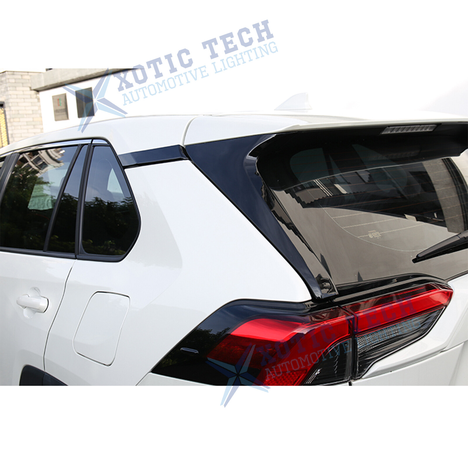 JDM Glossy Black Rear Window Sill C Pillar Cover Trim For Toyota RAV4 2019-2024