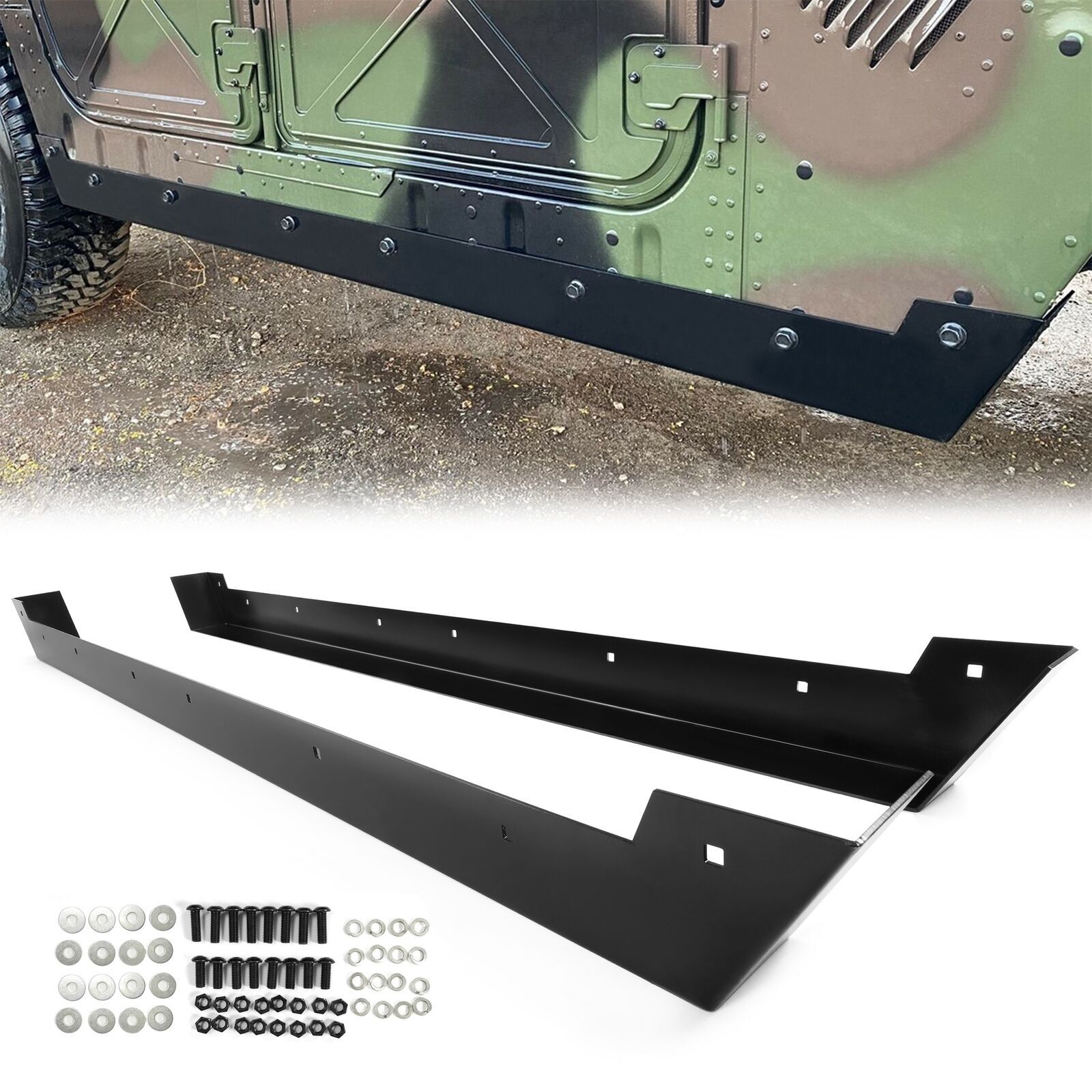 Pair of Rock Sliders Rock Panel Steel For All Variants Of Hmmwv’s M998 M1038 Etc