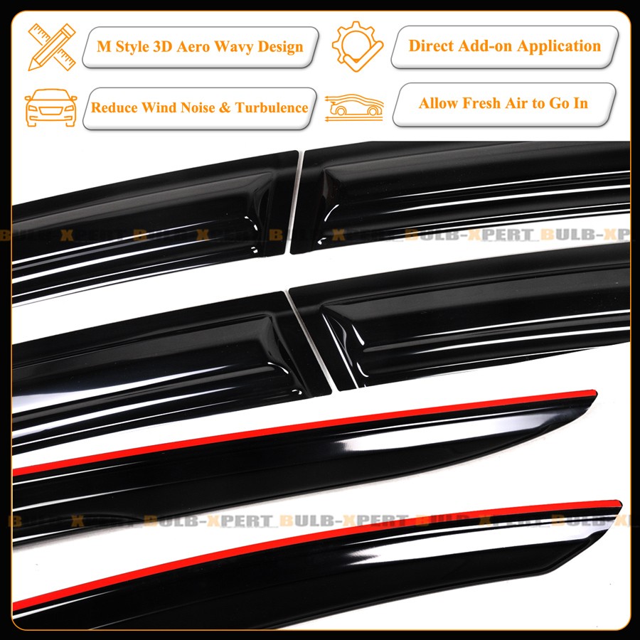 For 2023-2026 Toyota Prius XW60 JDM M Style Window Visor Rain Guards Deflector