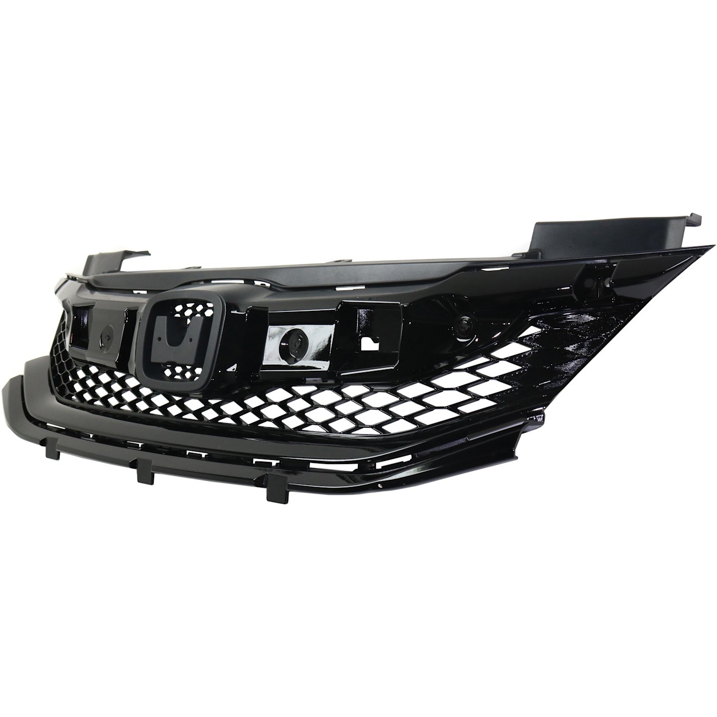Grille Assembly For 2016-2017 Honda Accord Painted Black Shell and Insert CAPA