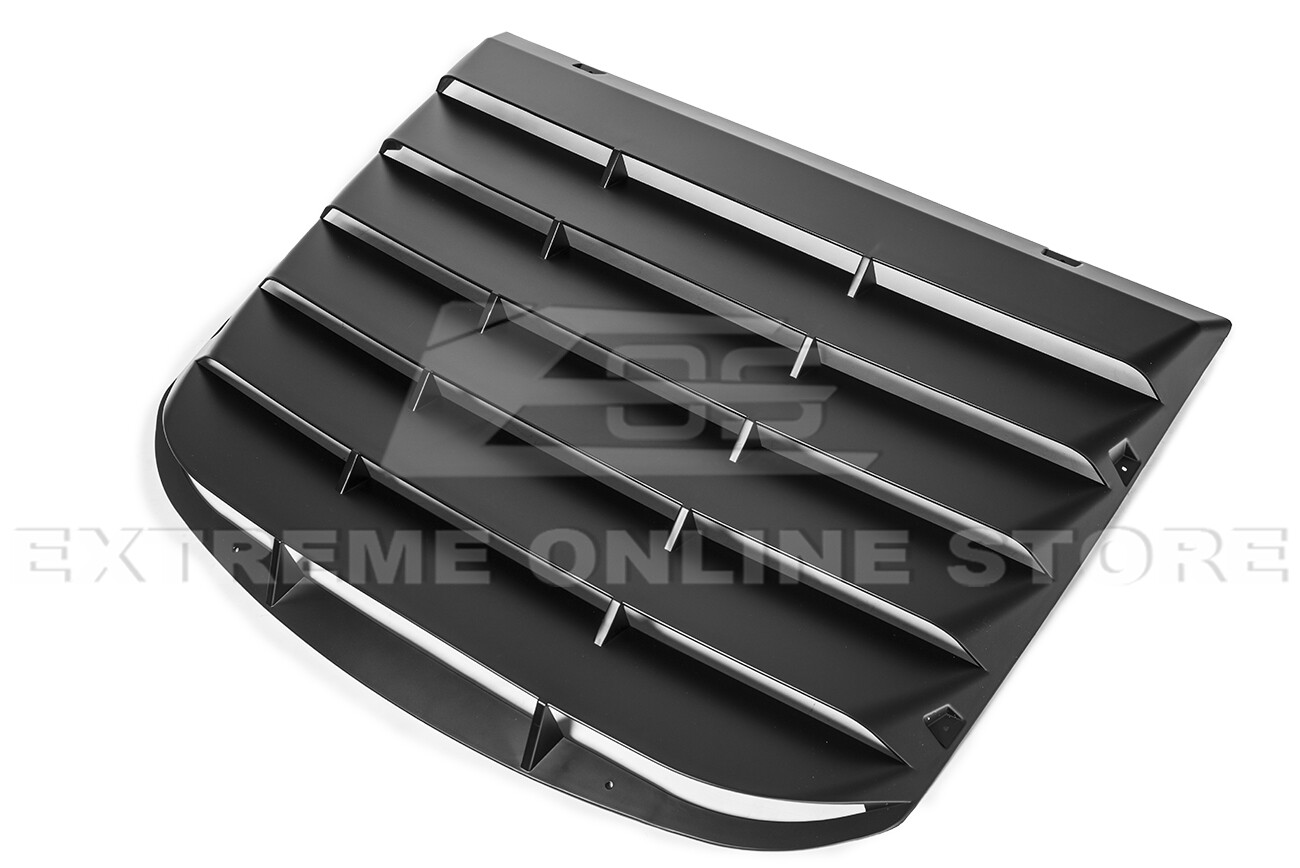 For 15-Up Ford Mustang Coupe | Primer Black Rear Window Louver Cover Sun Shade