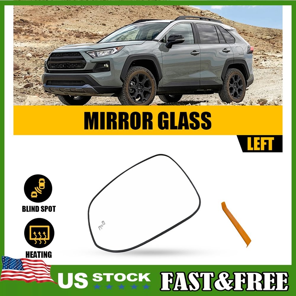 Left Driver Side Mirror Glass Heated w/Blind Spot For Toyota Rav4 2019-25 1~10X