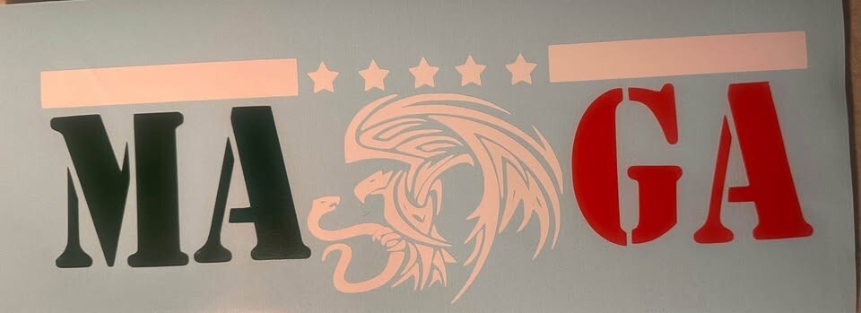 MAGA Mexico Decal Calcomania Pride Multicolor Bandera Escudo sticker 12”WX4”H