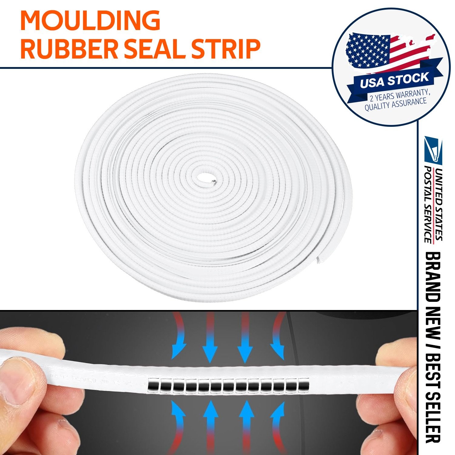 20ft U-Shape Rubber Seal Car Door Edge Guard Molding Trim Protectors Strip White