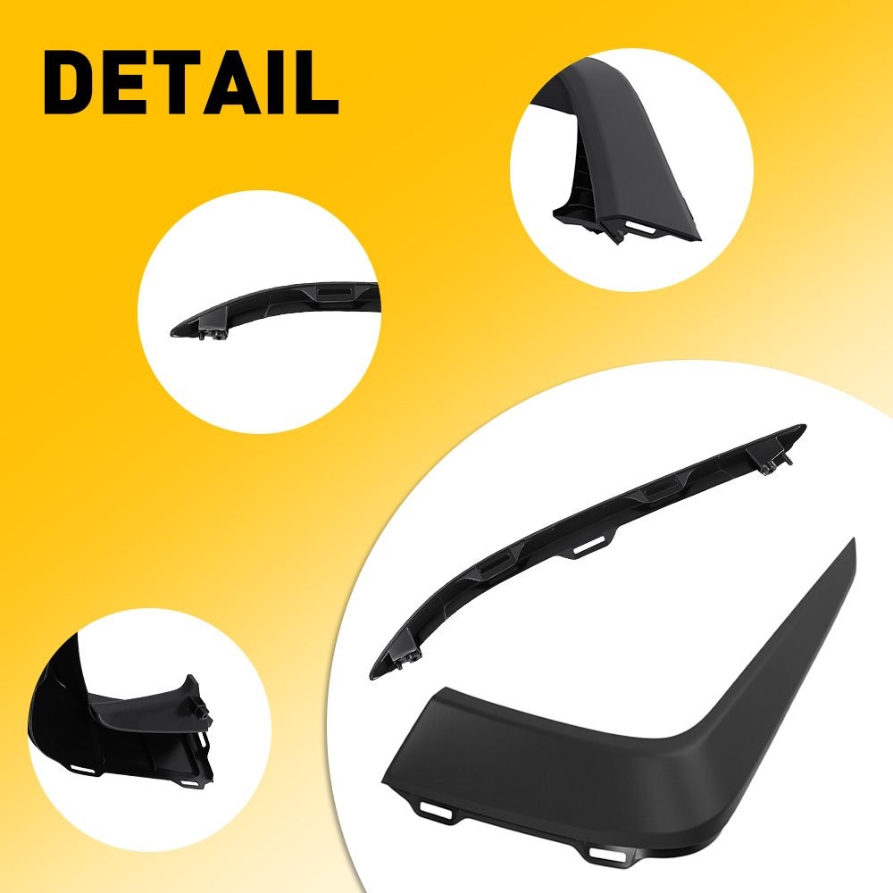 4Pc Front Upper&Lower Bumper Cover Molding Trims L+R Black For Honda Pilot 19-22