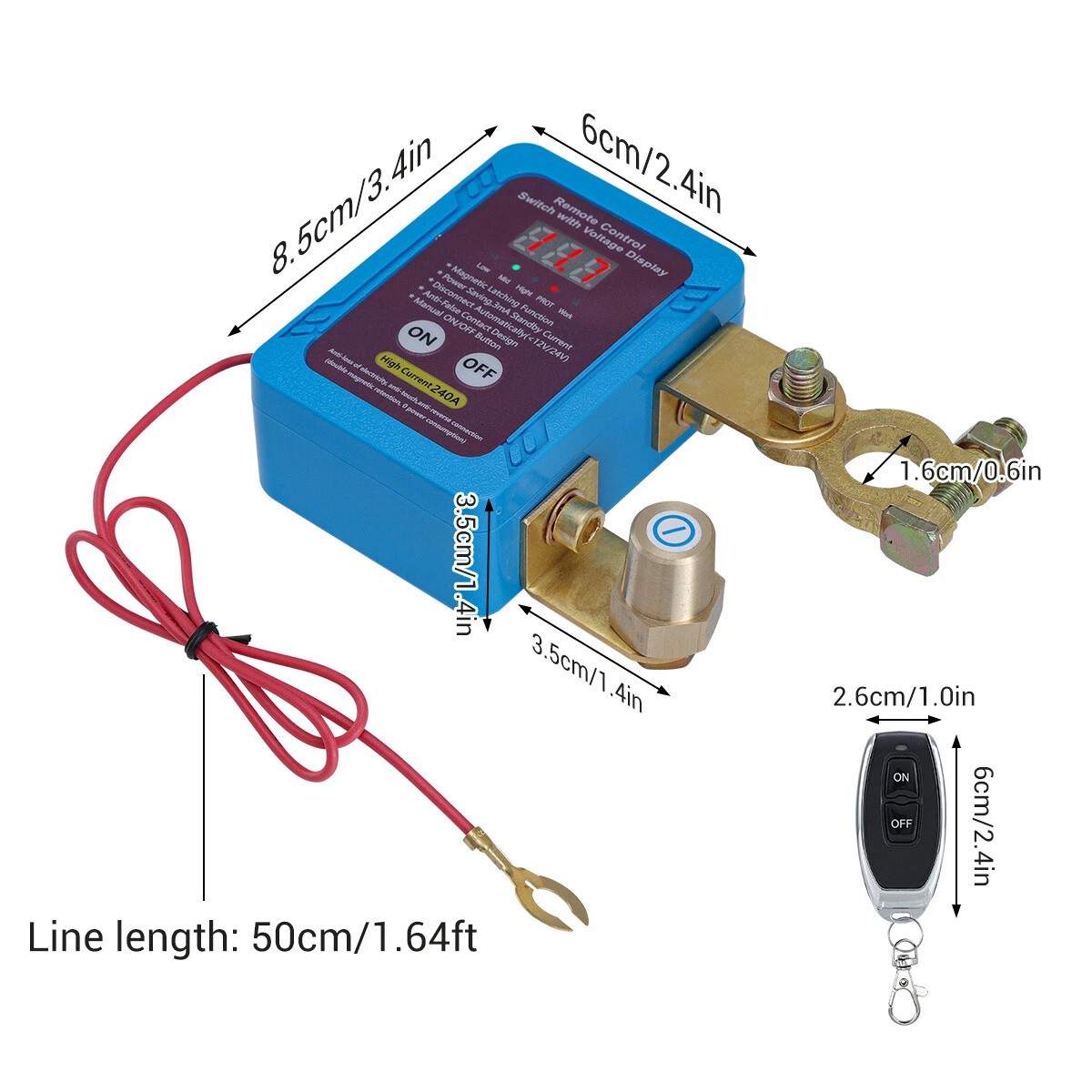 Remote Control Car Battery Disconnect Power Cut Off Master Kill Switch Isolator