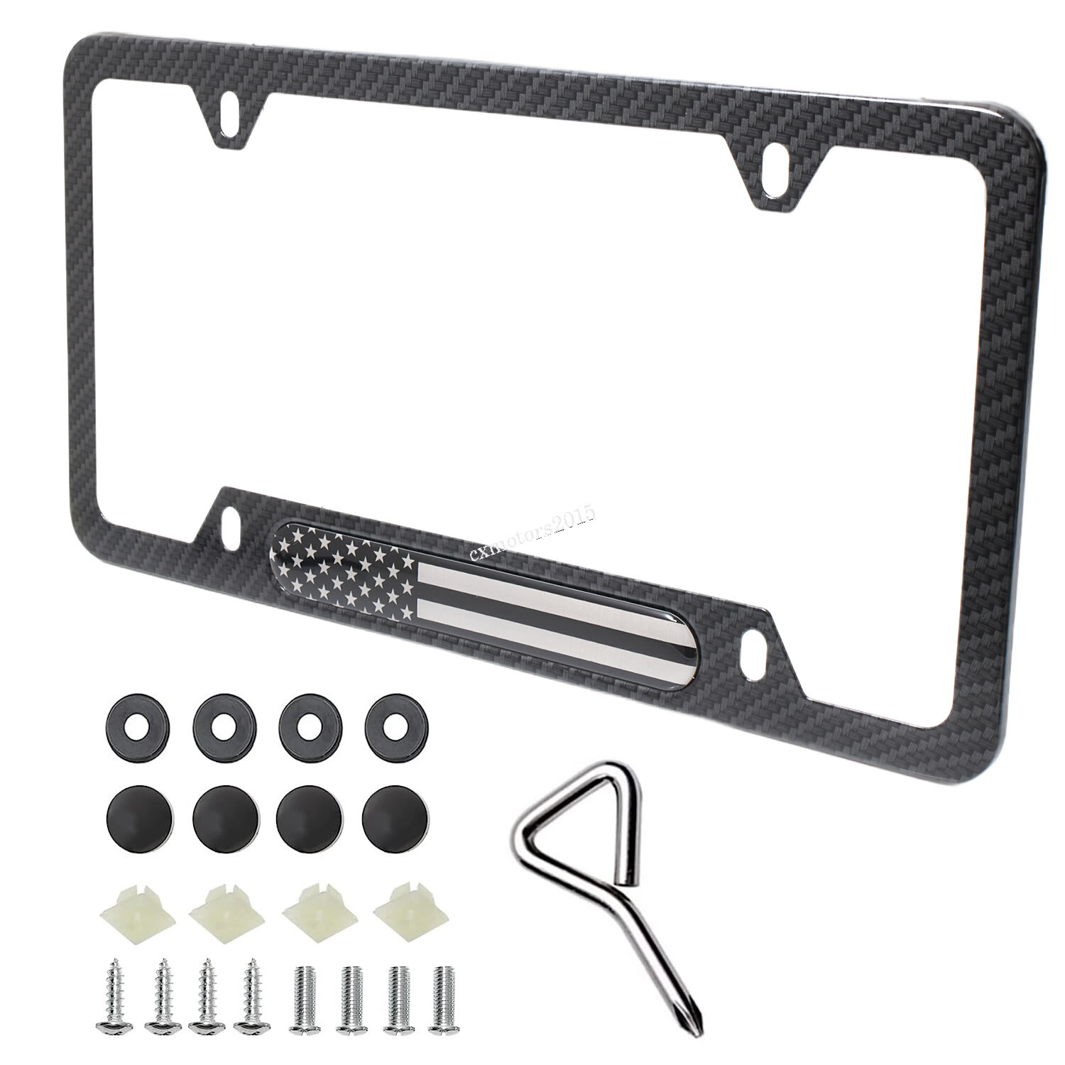 Carbon Fiber License Plate Frame Aluminum Alloy Tag Cover For Tesla Model 3 X Y