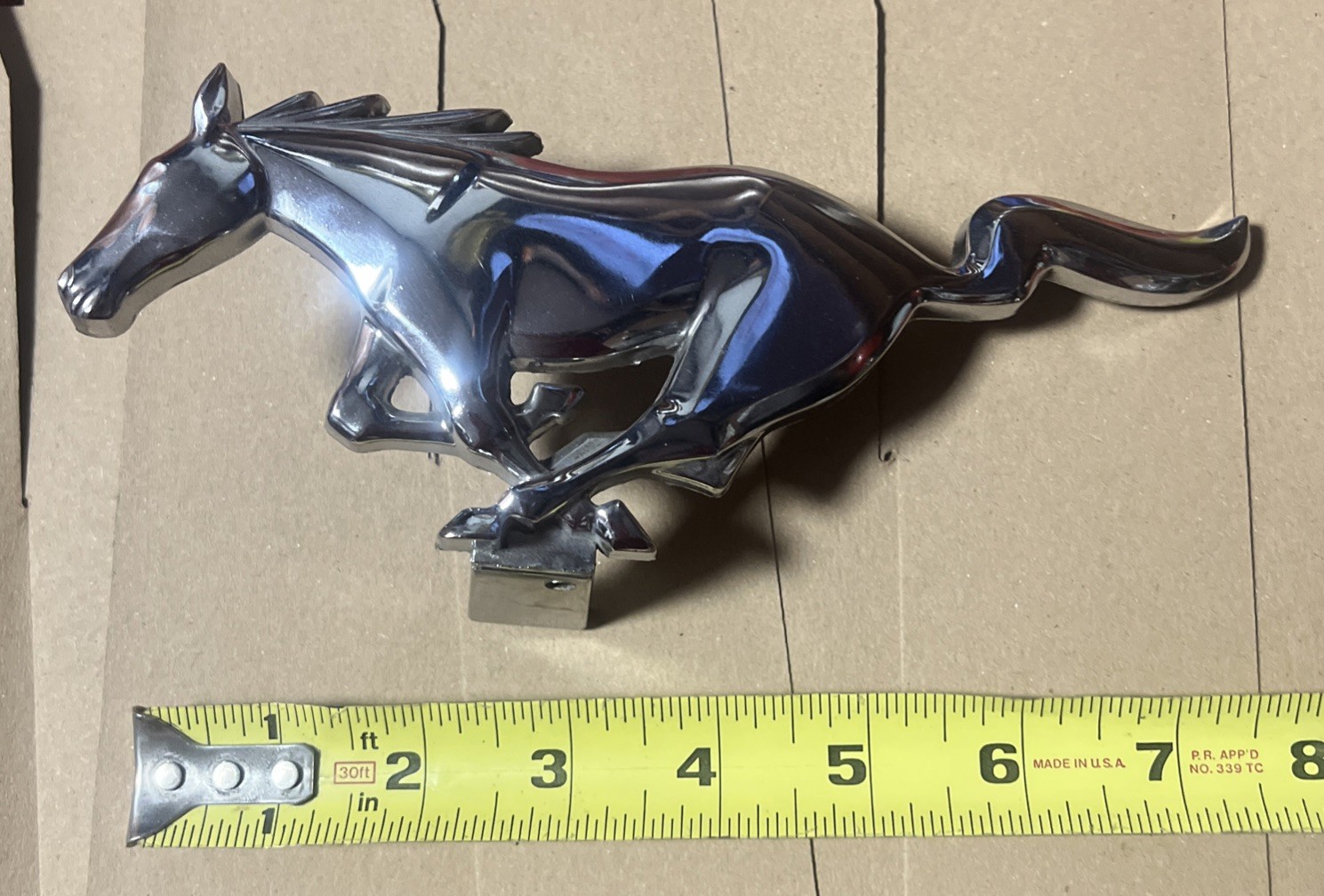 Vintage 60’s FORD MUSTANG “RUNNING HORSE” CHROME GRILL EMBLEM C4ZB-8A224-A