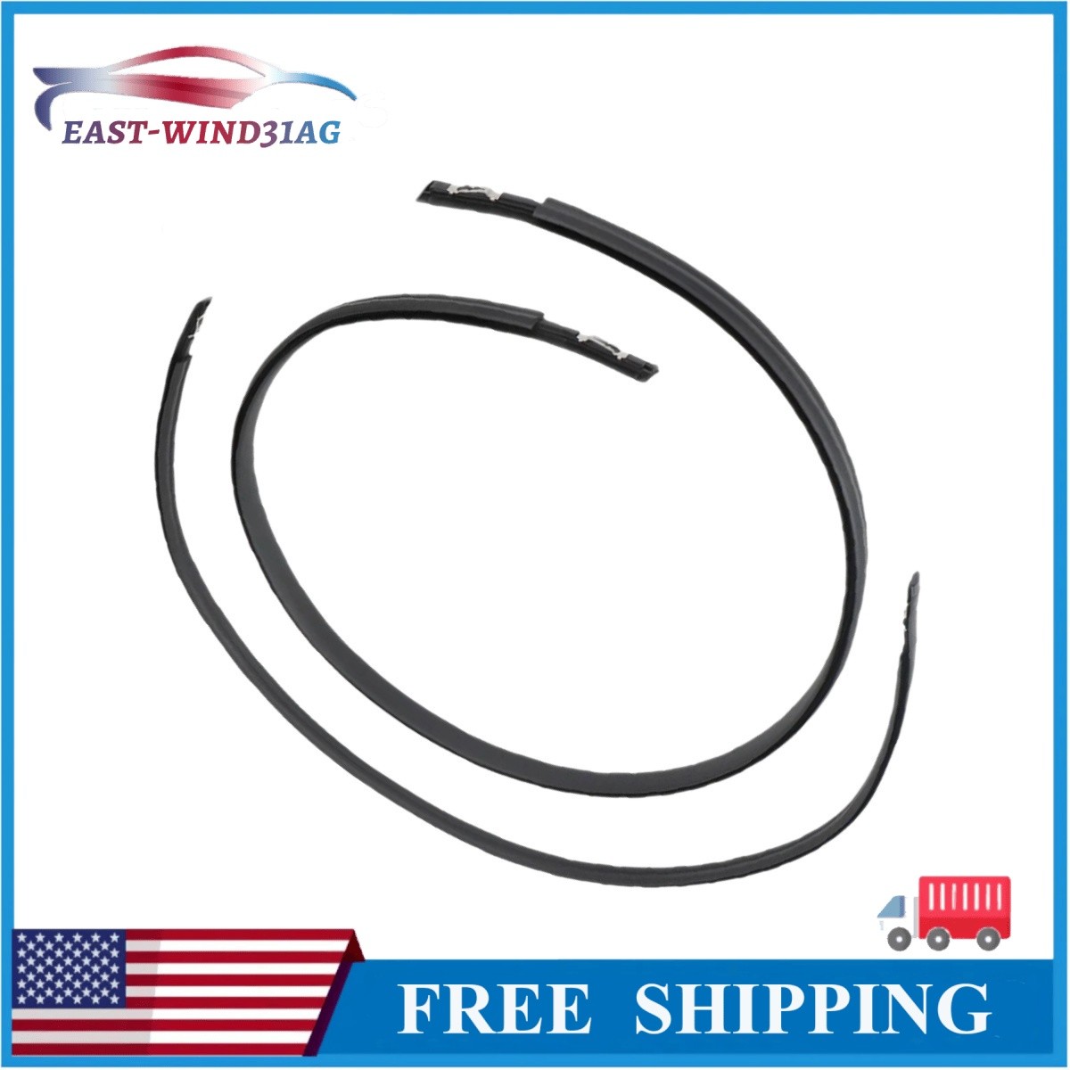 Pair New Black Roof Trim Molding Kit For 2012-2015 Honda Civic Sedan 4-Door
