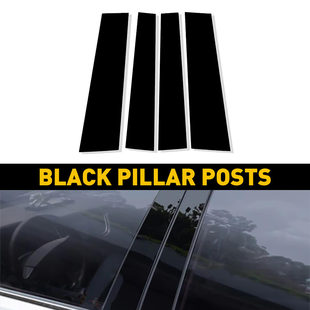 Fit Toyota Post Tundra Pillar Door 2007-2021 Window Trim Black Covers Glossy USA