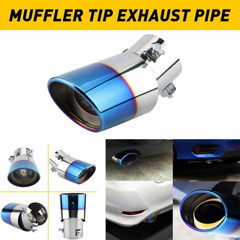 Car Exhaust Pipe Tip Tail Muffler Stainless Steel Replacement Auto Accessories E