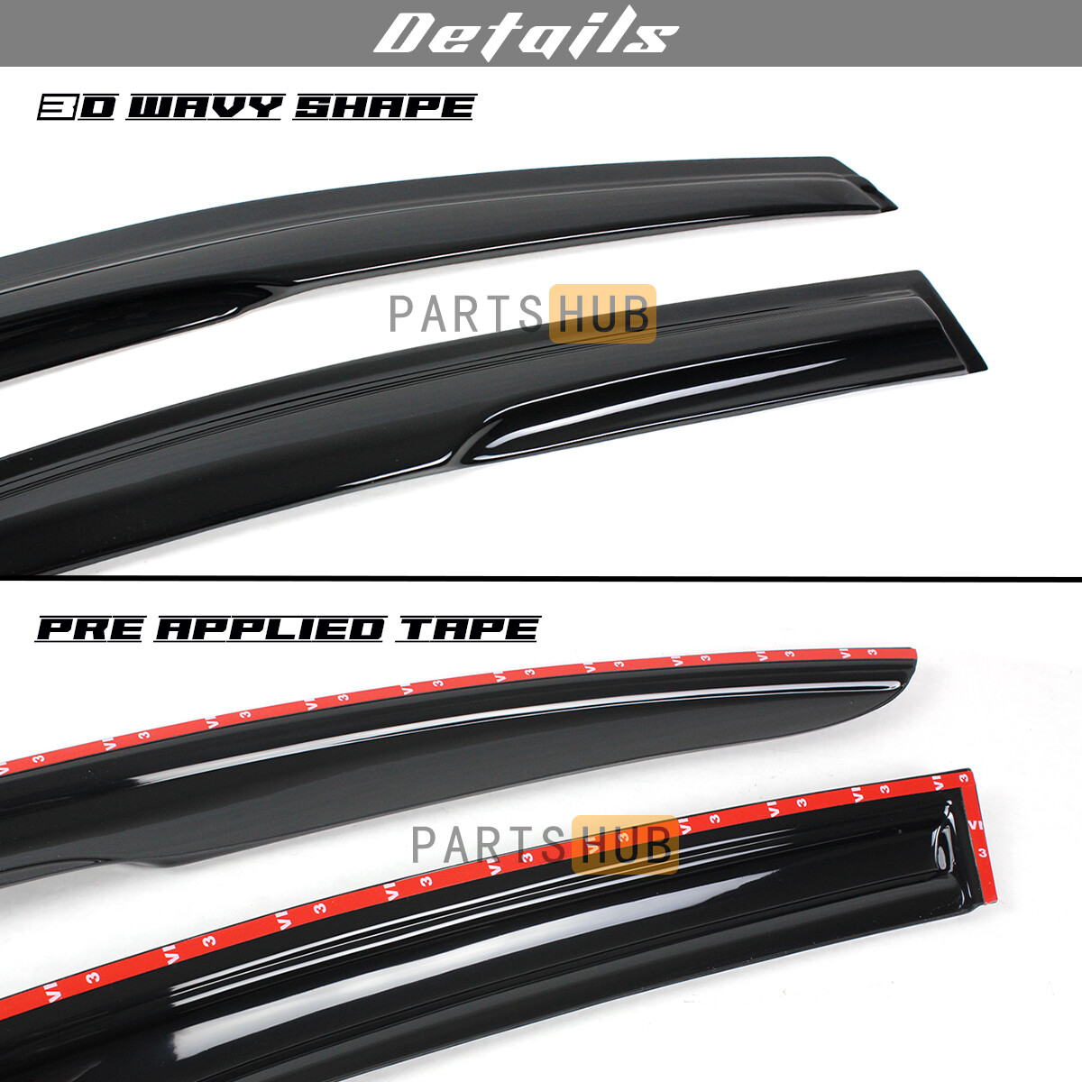 For 2022-2024 Honda Civic Hatchback FL2 FL1 Mugen Style Window Visors Rain Guard