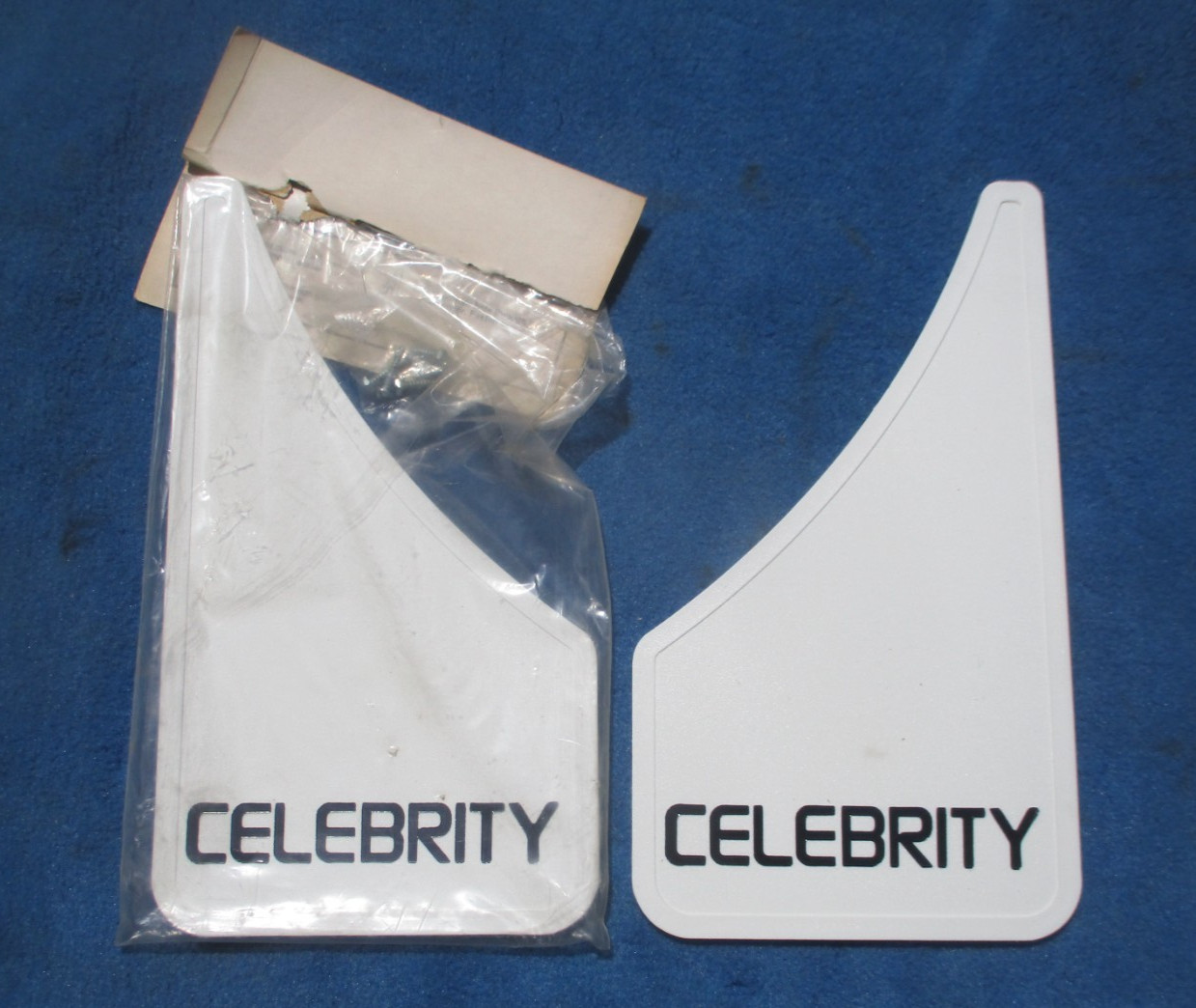 Chevy Celebrity Branded Vinyl Splash Guards Mud Flaps NOS Sealed Package Screws