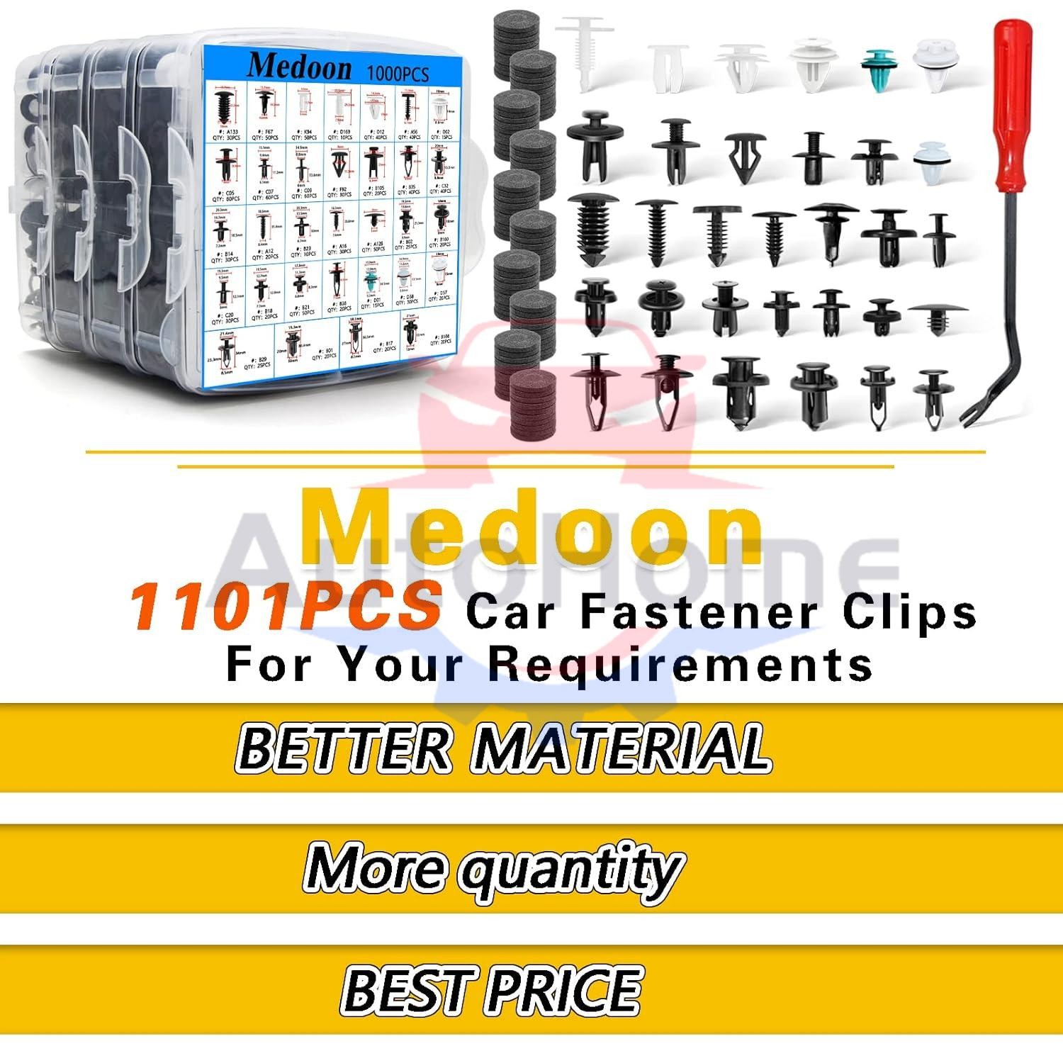 1101PCS Car Retainer Clips Auto Fasteners Push Trim Clips Pin Rivet Bumper Kit
