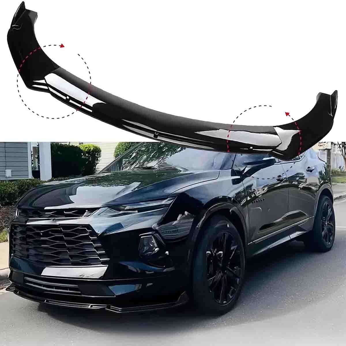 For Chevrolet Blazer 19-24 Front Bumper Lip Splitter Spoiler Kit Glossy Black