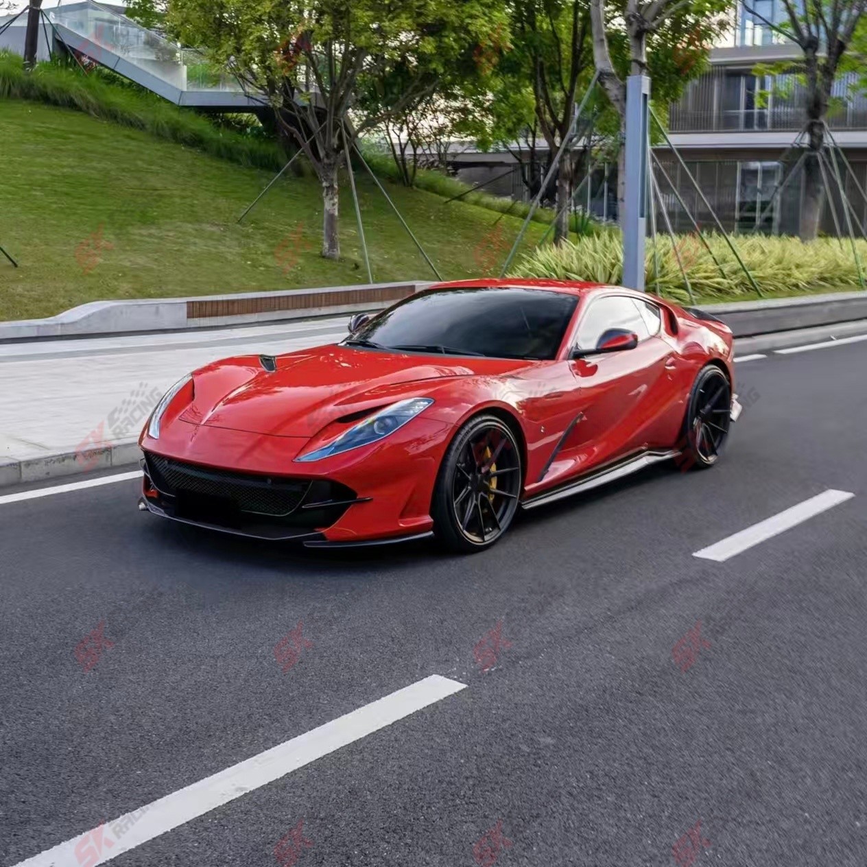 Dry Carbon Fiber Front Rear Lip Spoiler Wing Kits Fits Ferrari 812 Superfast GTS