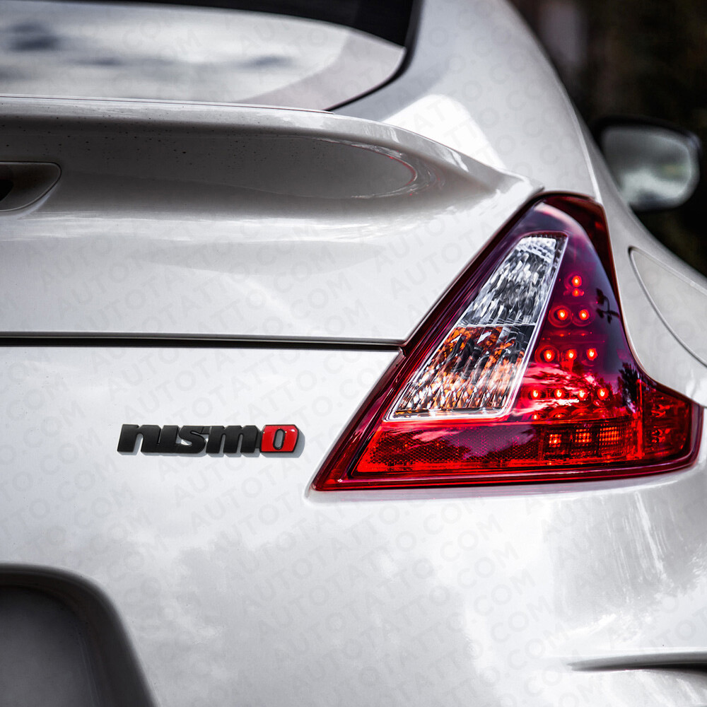 Nismo Racing Sport Black Trunk Lid Rear Emblem Logo 3D Badge Decorate Black Red
