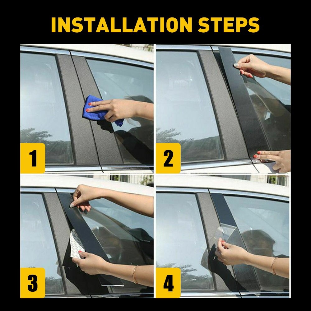 6X Black Pillar Posts Window Door Trim Cover For Honda Accord Sedan 2018-2021 US