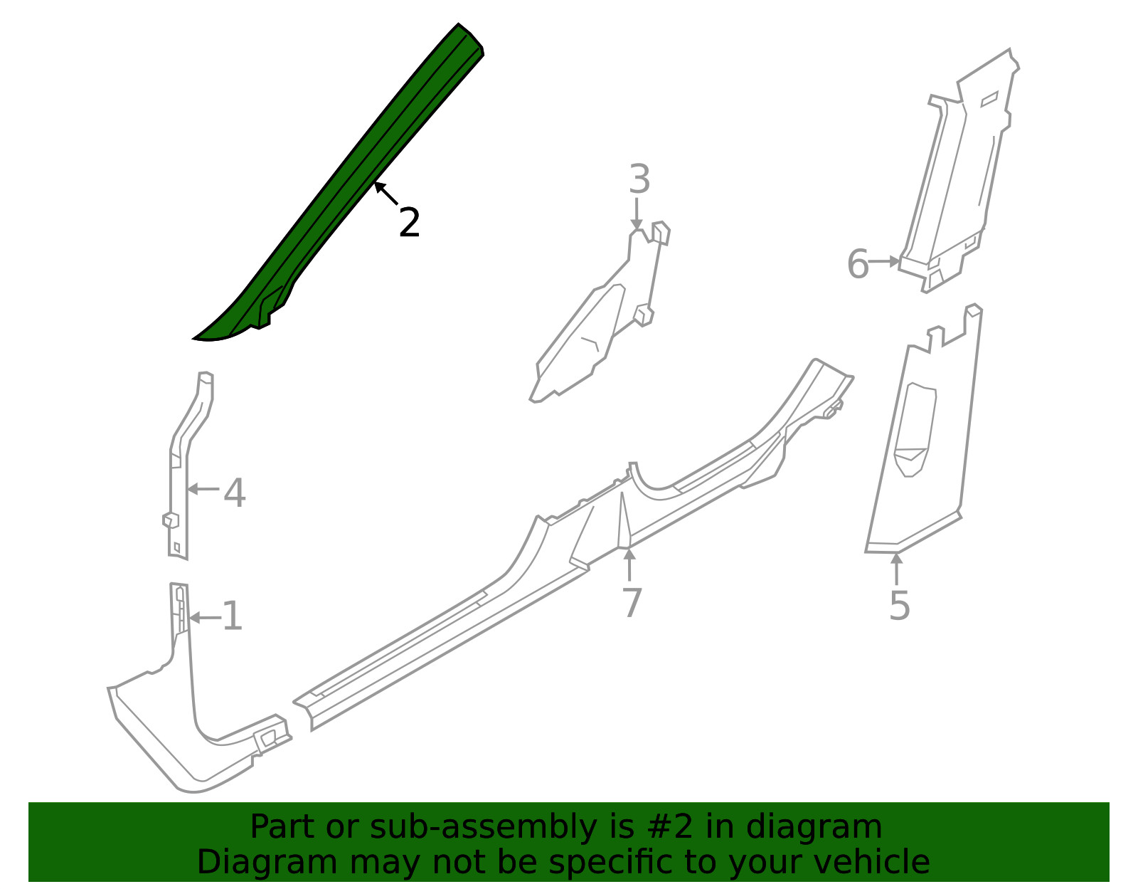 Genuine Volkswagen Body A-Pillar Trim Panel 5H0-867-234-Q-XCC