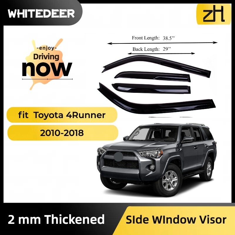 Fits for 2010-2024 Toyota 4Runner Acrylic Window Visor Sun Rain Deflector Guard