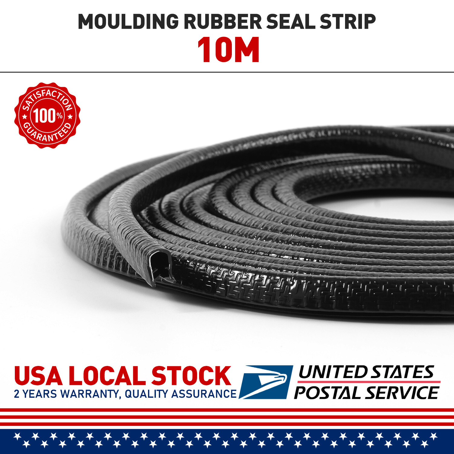 10M Pinch Weld Rubber Sealing u-shaped Trim Strip Auto Door Edge Isolation Noise