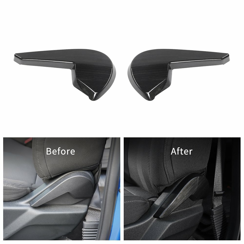 2pcs Car Seat Adjustment Cover Trim Decor For Ford F150 2015-20 Black Wood Grain