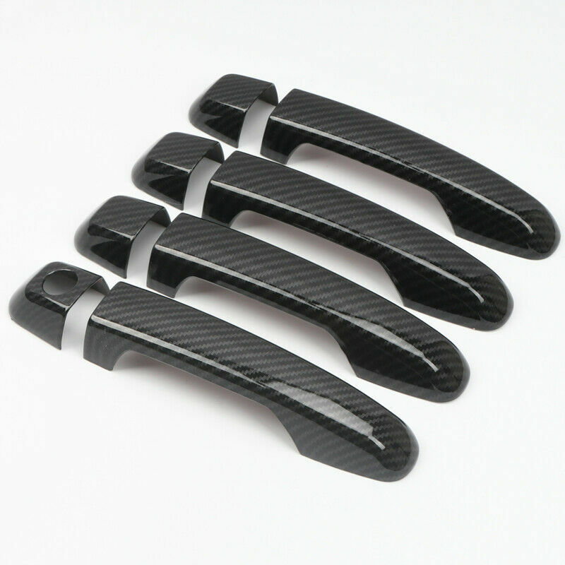 Carbon Fiber Look Side Door Handle Cover Trim 8pcs For 4Runner 2010-2019