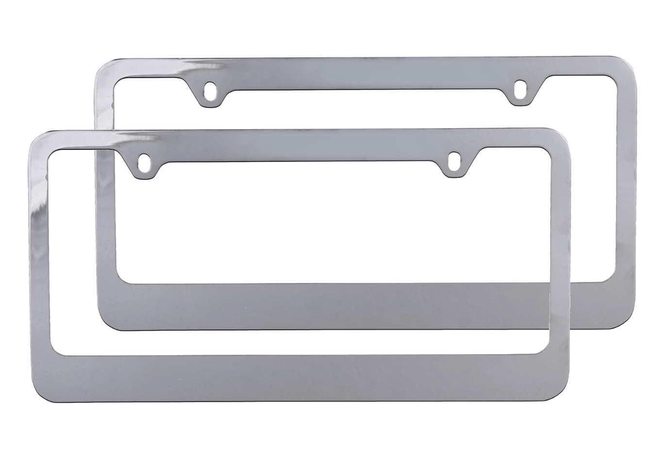 2X Heavy Duty Durable Metal Blank Plain License Plate Frame Slim Universal Fit