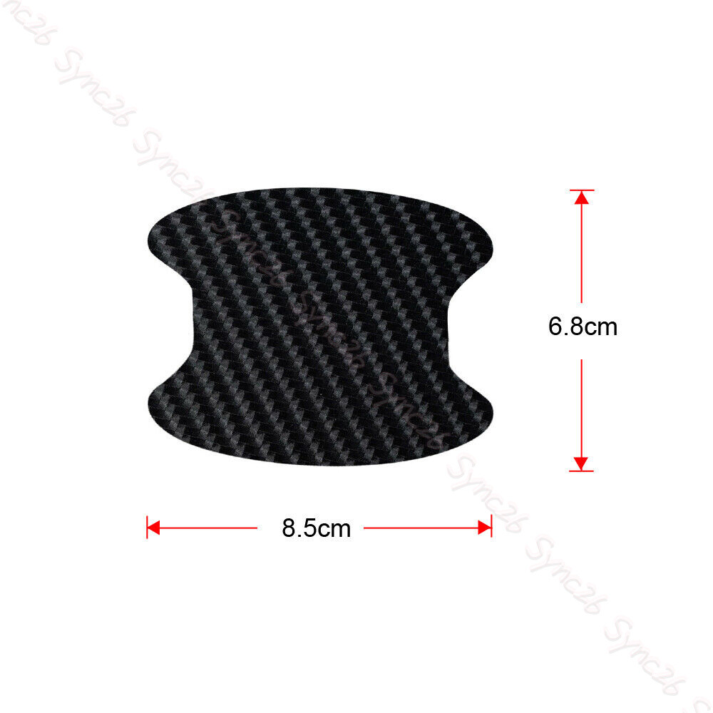 4x Car Accessories Door Handle Protector Film Anti-Scratch Stickers Carbon Fiber