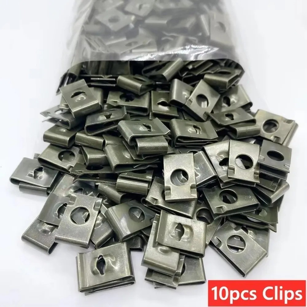 Car U-Type Metal Clip with Screws Auto Body Panel Trim Fastener Kit 20-100Pcs US