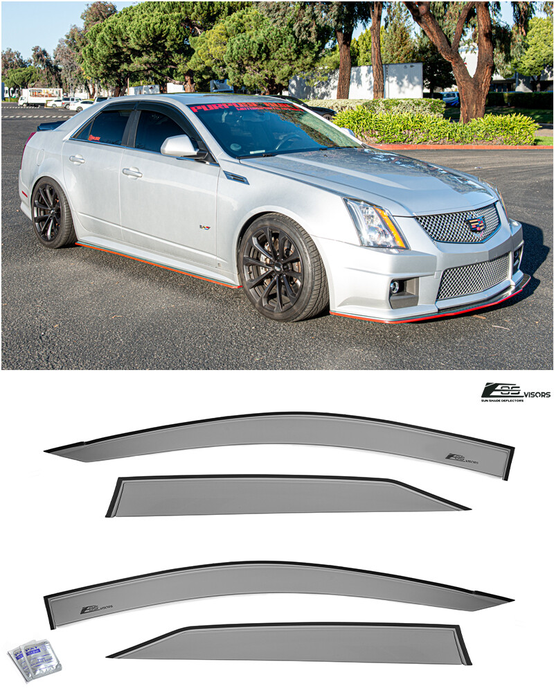 For 08-14 Cadillac Gen 2 CTS | EOS Visors Side Vent Window Deflectors Rain Guard