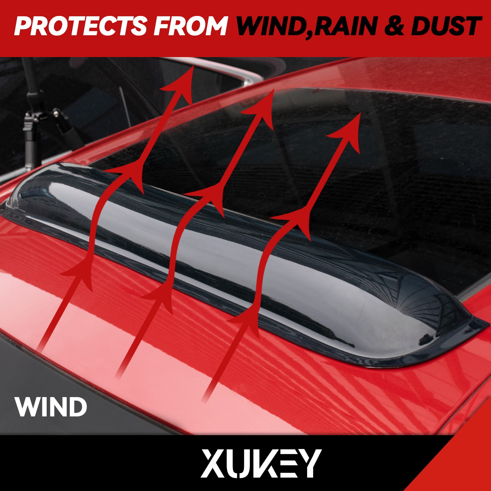 35″ Smoke Top Sunroof/Moon/Sun Roof Window Visor Shade Vent Wind Rain Deflector