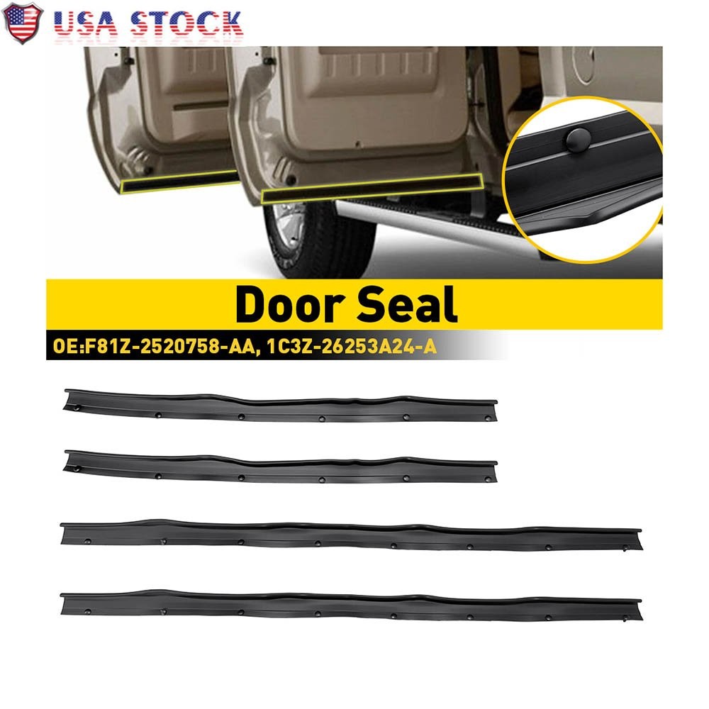Front & Rear Lower Door Weather Strip Seal Rubber For Ford Excursion 2000-2005