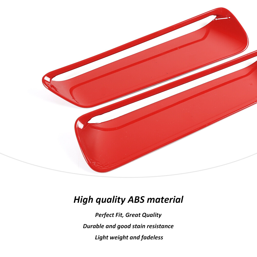 2PCS Hood Scoop Air Vent Cover Trim For Dodge Challenger 2015+ Red Accessories
