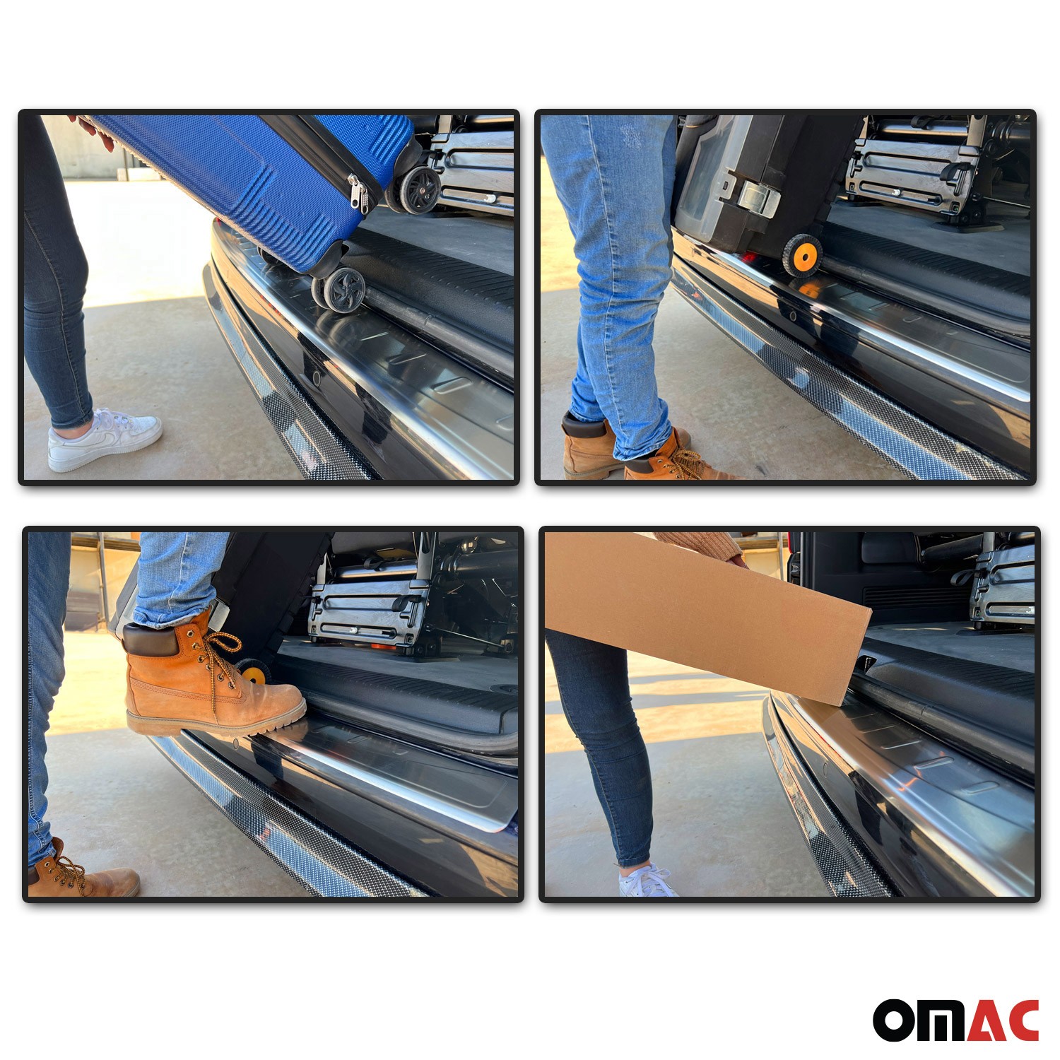 Rear Bumper Sill Cover Protector Guard for VW Eurovan 1992-2003 Brushed