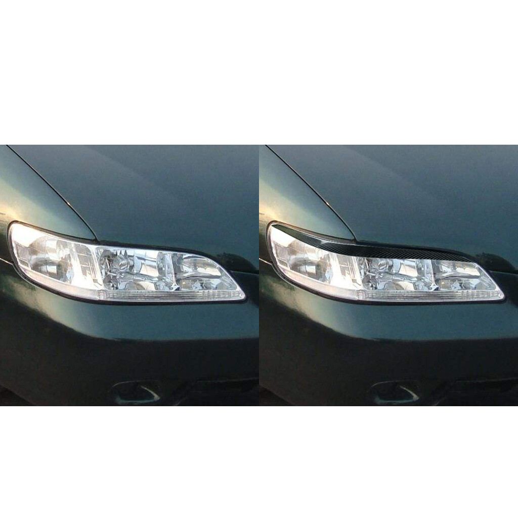 Real Carbon Fiber Headlight Eyelids Eyebrow Cover Fit For Honda Accord 1998-2002