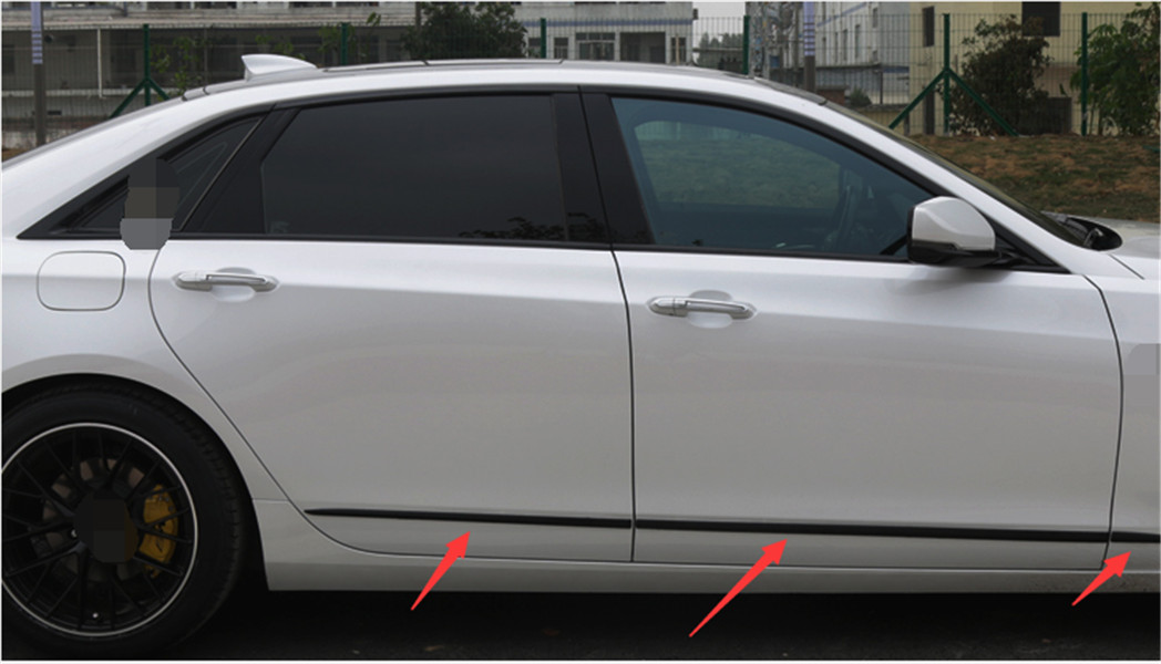 For 2016-2020 Cadillac CT6 Black Titanium Car Side Body Door Cover Molding Trim