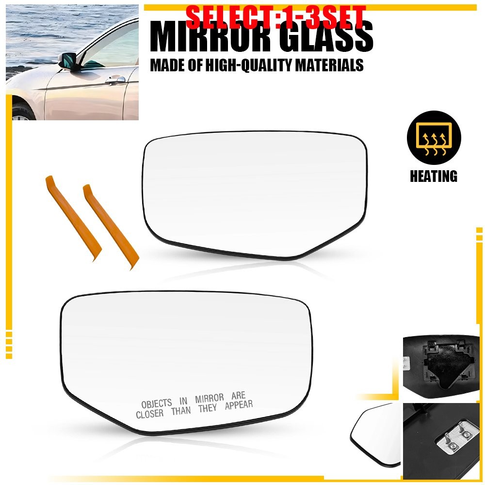 Mirror Glass For 08-12 Honda Accord Left Right Side W/ Backing Plate Convex 2-6X