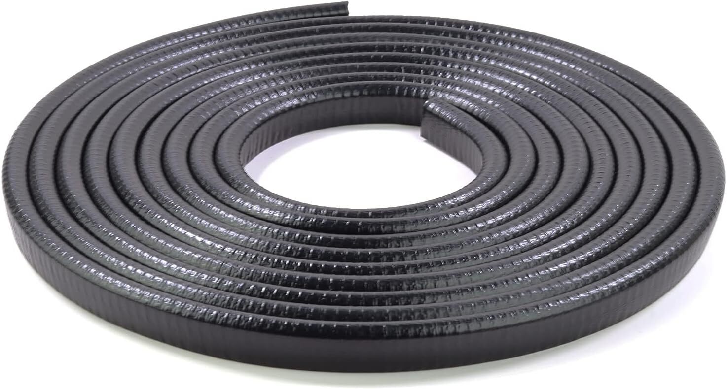 Black Edge Trim U-Channel Rubber Weatherstrip Metal Car Door Edge Sealing 20Ft