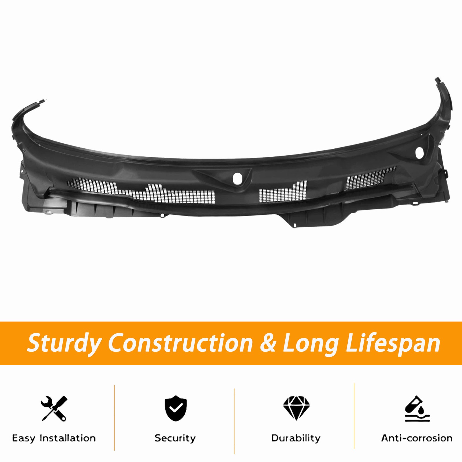New Windshield Cowl Grille Front Upper For 2009-2024 Dodge Ram 1500 2500 3500
