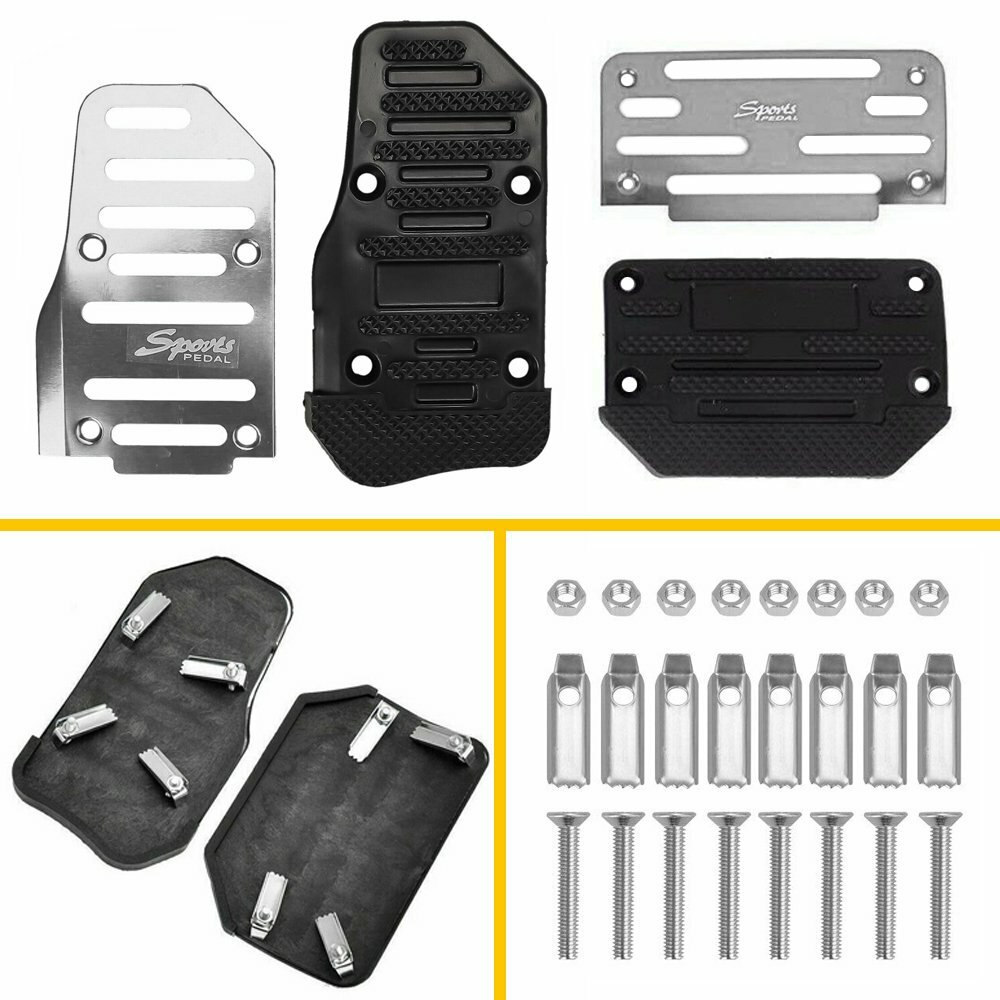 Silver Non-Slip Automatic Gas Brake Foot Pedal Pad Cover Car Part Ship For Free