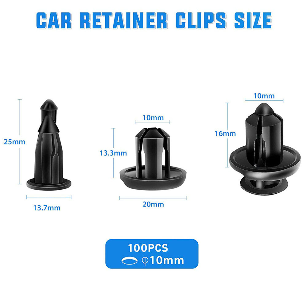 Car Rivets Fastener Fender Push 100Pcs Bumper Clips Retainer 10mm