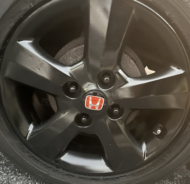 US6 for 58mm HONDA CIVIC FIT Set of 4 JDM Red H Wheel Center Caps Hubs Cover Cap