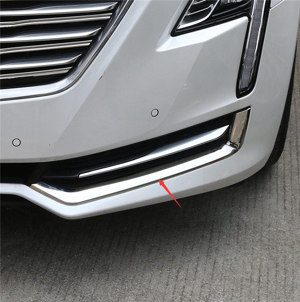 For Cadillac CT6 2016-2018 ABS Chrome Front Fog Lamp Light Strip Trim 4PCS