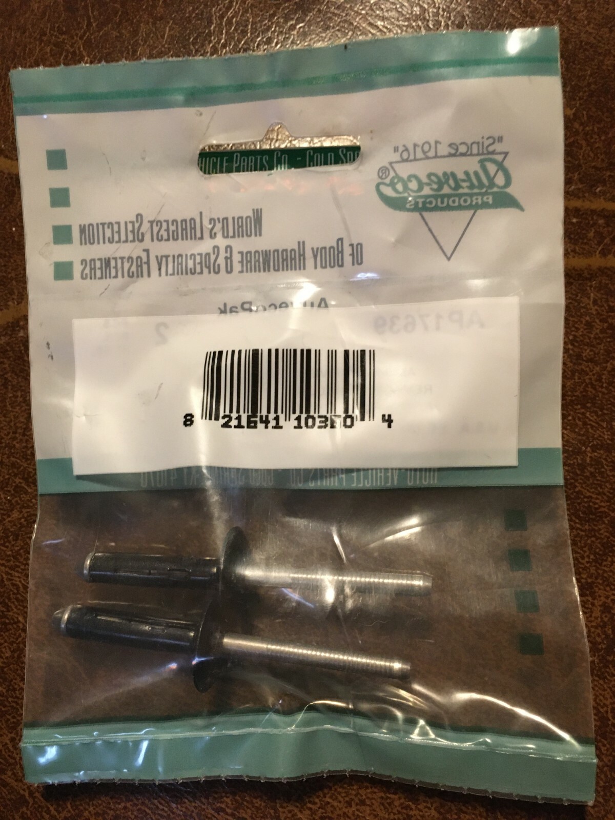 (2) 1/4″Dia x 3/16″-3/8″Grip Dome Head Black/Plain Rivet