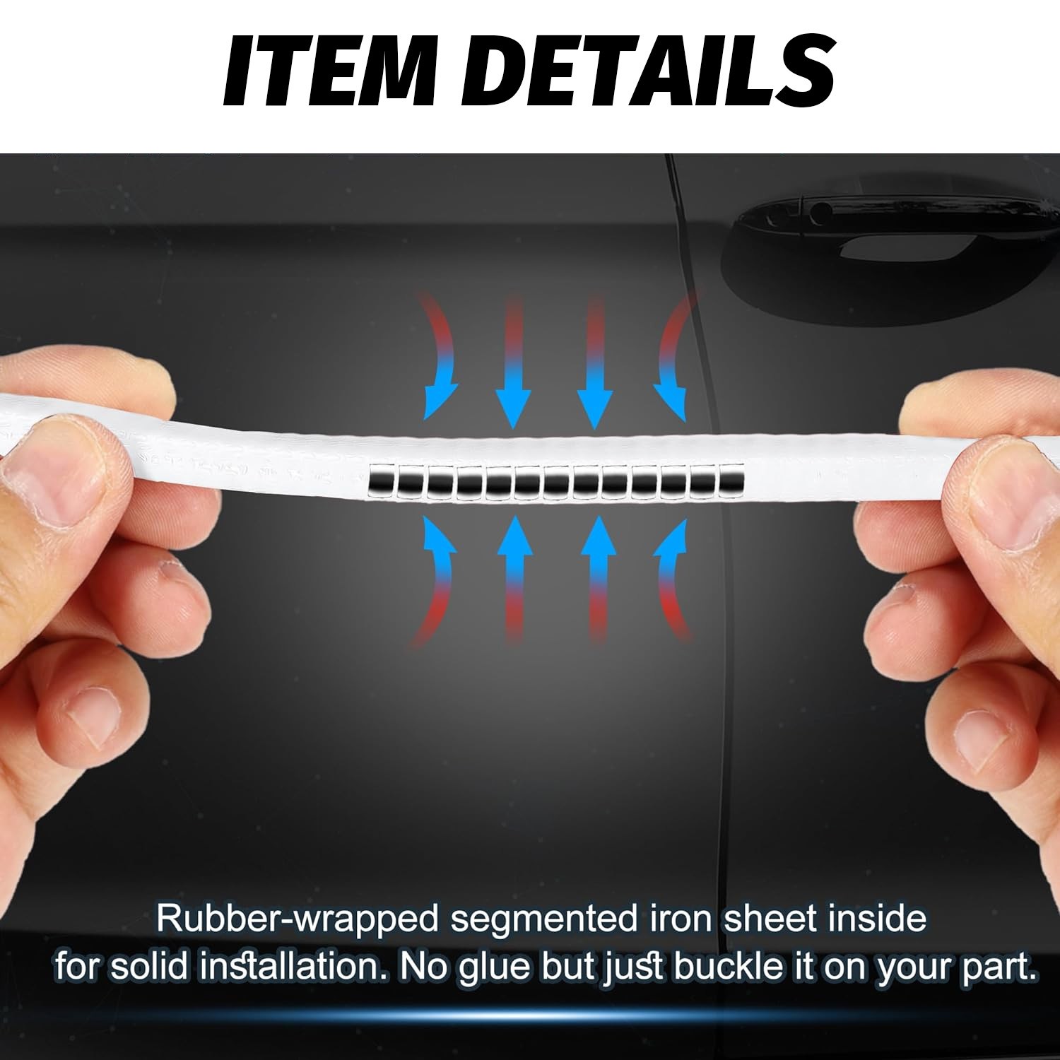 6M Car Door Edge Guard Moulding Trim White Protector Strip Rubber Metal Seal